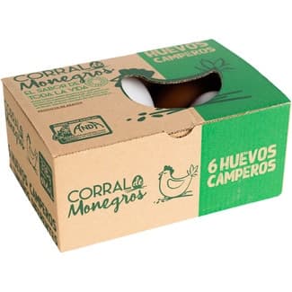 Huevos camperos clase M-L estuche 6 unidades - Corral De Monegros