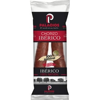 Chorizo ibérico 100% natural sin gluten sin lactosa pieza 200 g - Palacios