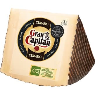 Queso curado mezcla elaborado con leche pasteurizada cuña 340 g - Gran Capitan