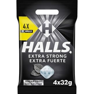 Extra Fuerte caramelos sin azúcar pack 4 envases 32 g - Halls