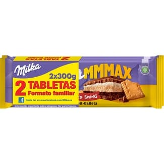 Choco-Swing chocolate con galleta formato familiar pack 2 tableta 300 g - Milka