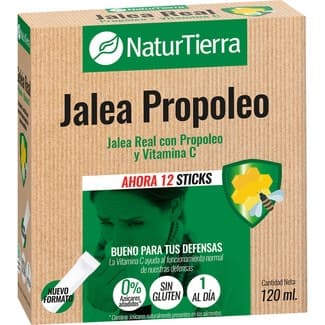 Jalea con propóleo y vitamina C sin gluten  0% azúcares añadidos envase 12 sticks - Naturtierra
