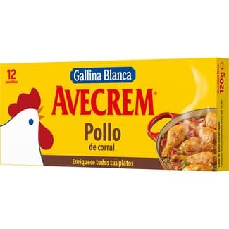 Caldo de pollo bajo en grasa y sin gluten 12 pastillas estuche 126 g - Avecrem