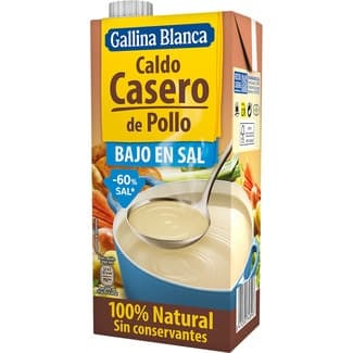 Caldo de pollo casero100% natural bajo en sal envase 1 l - Gallina Blanca