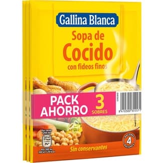 Sopa de cocido pack 3 sobre 80 g - Gallina Blanca