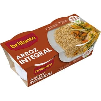 Arroz integral cocido para guarnición pack 2 envases 125 g - Brillante