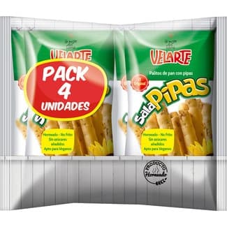 Salapipas palitos de pan con pipas pack 4 unidades 40 g - Velarte