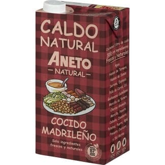 Caldo de cocido madrileño 100% natural sin gluten y sin lactosa envase 1 l - Aneto