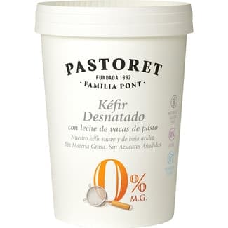 Kéfir suave natural desnatado 0% m.g. 0% sin azúcares añadidos con leche de vacas de pasto envase 500 g - Pastoret
