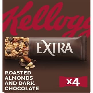 Barritas de almendras tostadas y chocolate negro 4 unidades paquete 128 g - Kellogg's Extra