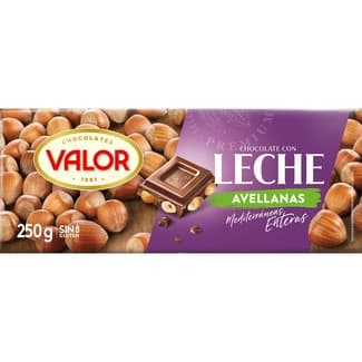 Chocolate con leche y avellanas mediterráneas enteras sin gluten tableta 250 g - Valor
