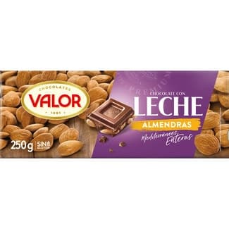 Chocolate con leche y almendras mediterráneas enteras sin gluten tableta 250 g - Valor