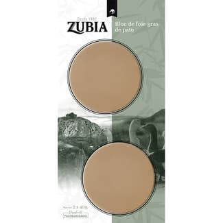 Bloc de foie gras de pato sin gluten pack 2 x 40 g envase 80 g - Zubia