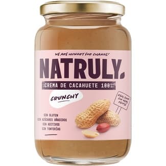 Crema de cacahuete crujiente 100% sin gluten y sin azúcares añadidos tarro 500 g - Natruly