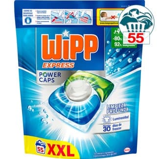 Detergente cápsulas Power Caps Limpieza Profunda bolsa 55 cápsulas - Wipp Express