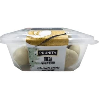 Chocolate blanco y fresa tarrina 200 g - Prunita