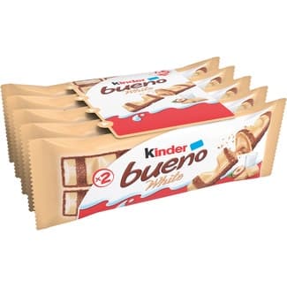 White barritas de chocolate blanco y avellanas pack 5 x 2 envase 195 g - Kinder Bueno