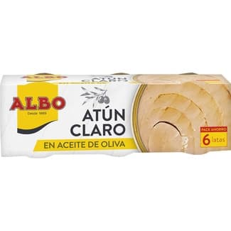 Atún claro en aceite de oliva pack 6 latas 48 g neto escurrido - Albo