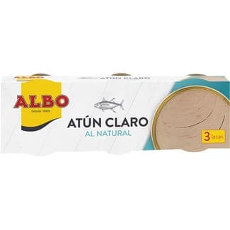 Atún claro al natural pack 3 latas 65 g neto escurrido - Albo
