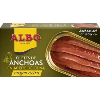 Filetes de anchoa en aceite de oliva virgen extra lata 29 g neto escurrido - Albo