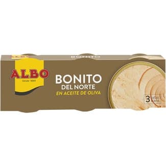 Bonito del norte en aceite de oliva pack 3 latas 67 g neto escurrido - Albo