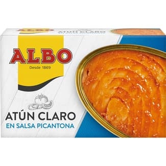 Atún claro en salsa picantona lata 82 g neto escurrido - Albo