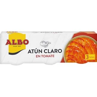 Atún claro en tomate pack 3 latas 67 g neto escurrido - Albo