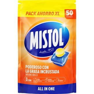 Detergente lavavajillas Todo en 1 envase 50 pastillas - Mistol