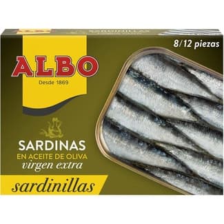 Sardinillas en aceite de oliva virgen extra 8-12 piezas lata 82 g neto escurrido - Albo