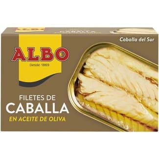 Filetes de caballa del sur en aceite oliva lata 85 g neto escurrido - Albo