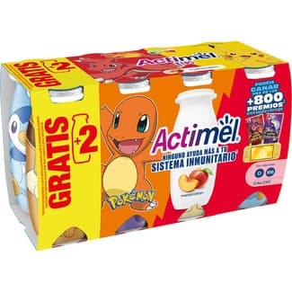 L. Casei con melocotón sin gluten pack 8 unidades 100 g - Danone Actimel