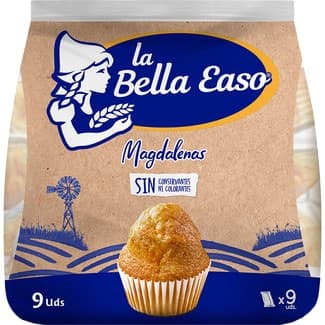 Magdalenas envasadas individualmente solo 6 ingredientes 9 unidades bolsa 261 g - La Bella Easo