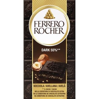 Chocolate negro 55% cacao con avellanas tableta 90 g - Ferrero Rocher