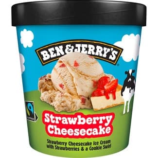 Helado de crema de tarta de queso y fresas y remolinos de galleta tarrina 465 ml - Ben & Jerry's