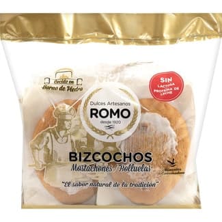 Bizcochos mostachones sin lactosa ni proteína de la leche bolsa 245 g - Romo