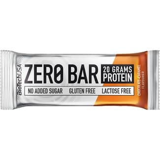 Zero barrita de proteínas sabor chocolate y caramelo sin gluten, sin lactosa envase 50 g y sin azúcares añadidos - Biotech Usa