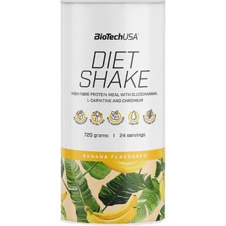 Diet Shake batido proteico con glucomanano, L-carnitina y cromo sabor banana envase 750 g sin aceite de palma ni azúcares añadidos - Biotech Usa