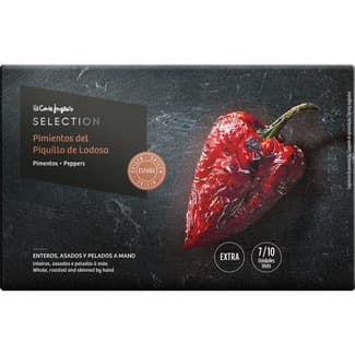 Pimientos del piquillo DOP de Lodosa enteros, asados y pelados a mano lata 185 g neto escurrido - El Corte Ingles Selection