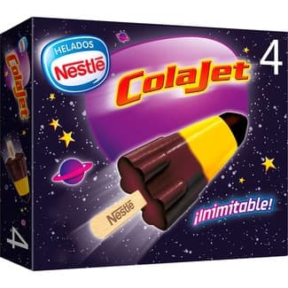 Polo de limón y cola cubierto de chocolate sin gluten 4 unidades estuche 264 ml - Nestle Colajet