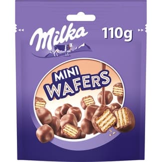 Mini Wafers galletas de barquillo recubiertas de chocolate envase 110 g - Milka