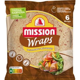 Wraps 100% integral 6 unidades paquete 370 g - Mission