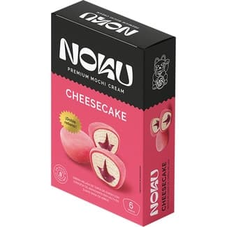 Mochi de crema helada de tarta de queso con corazón de arándanos estuche 6 unidades envuelta en suave masa de arroz sin gluten - Noku
