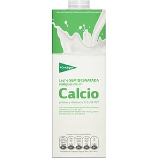 Leche semidesnatada con calcio enriquecida con vitaminas A, D y E brik 1 l - El Corte Ingles