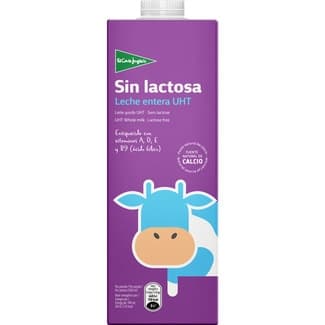 Leche entera sin lactosa enriquecida con vitaminas A, D, E y B9 brik 1 l - El Corte Ingles