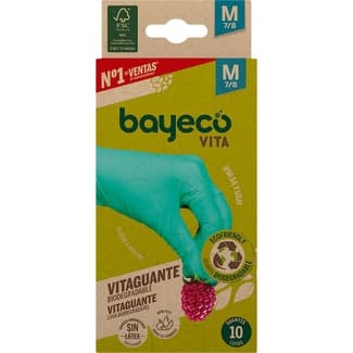 Vita guantes de nitrilo azules un solo uso talla M sin latex caja 10 unidades - Bayeco