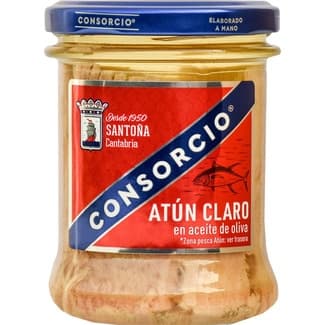 Atún claro en aceite de oliva frasco 135 g neto escurrido - Consorcio