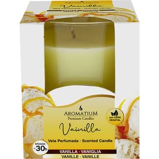 Vela perfumada aroma vainilla con cera vegetal envase 1 unidad - Aromatium
