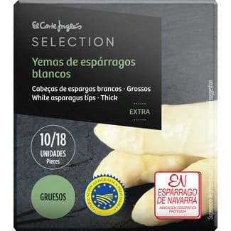 Yemas de espárragos blancos gruesos IGP de Navarra 10-18 piezas lata 135 g neto escurrido - El Corte Ingles Selection
