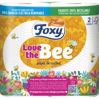 Papel de cocina Love the Bee paquete 2 rollos - Foxy