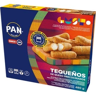 Tequeños rellenos de queso precocinados 12 unidades estuche 480 g - Pan